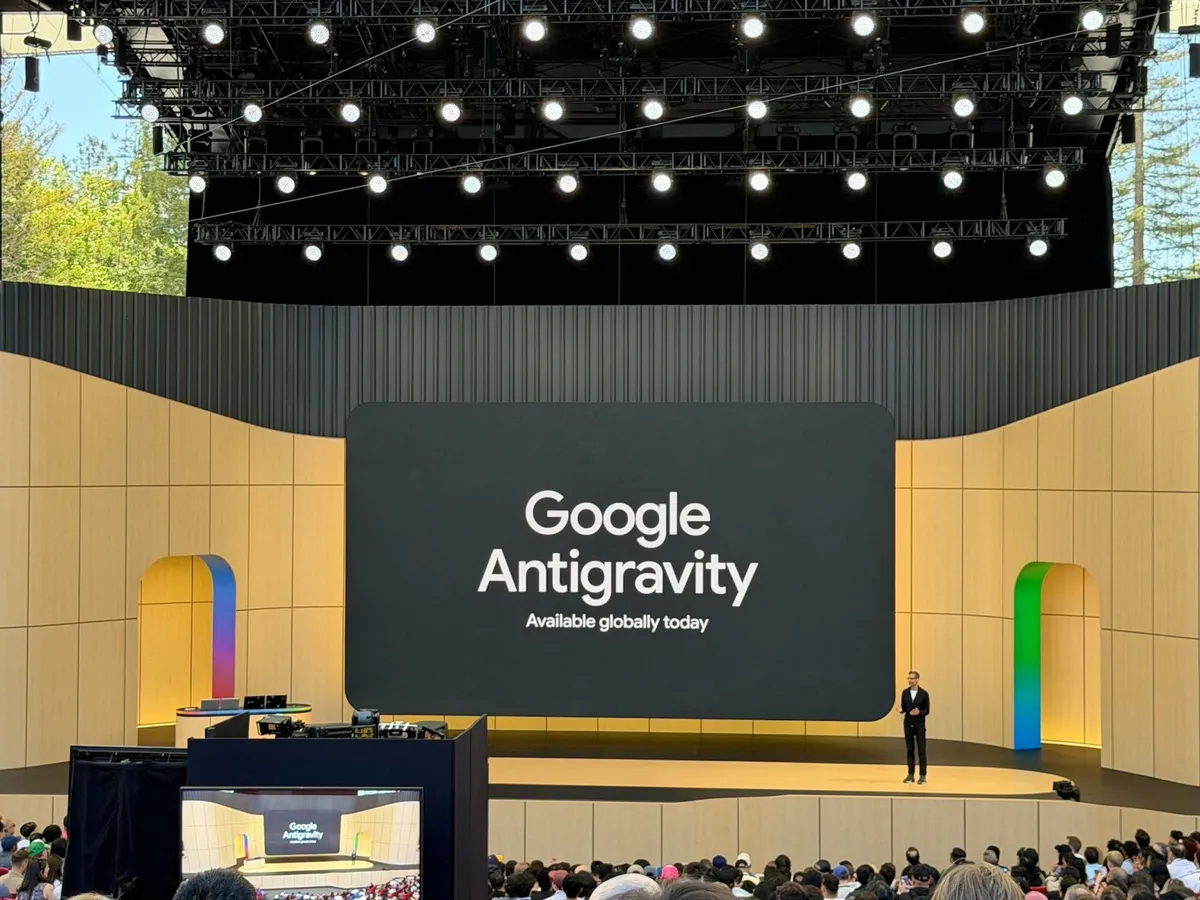 Google Antigravity developer screen shown at Google I/O 2026