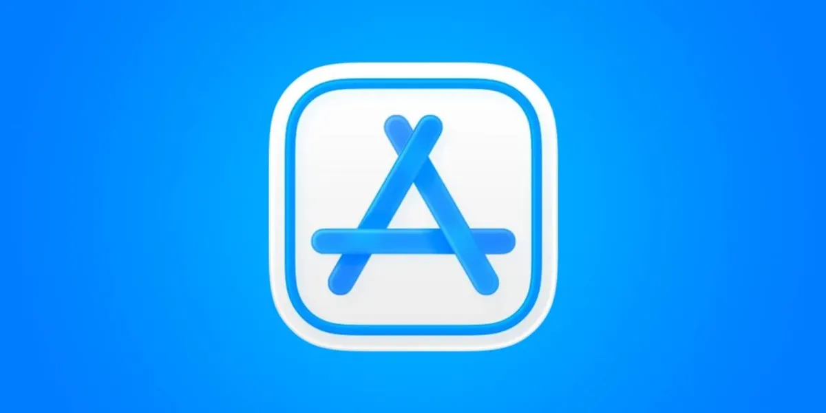 App Store icon on a bright blue gradient background
