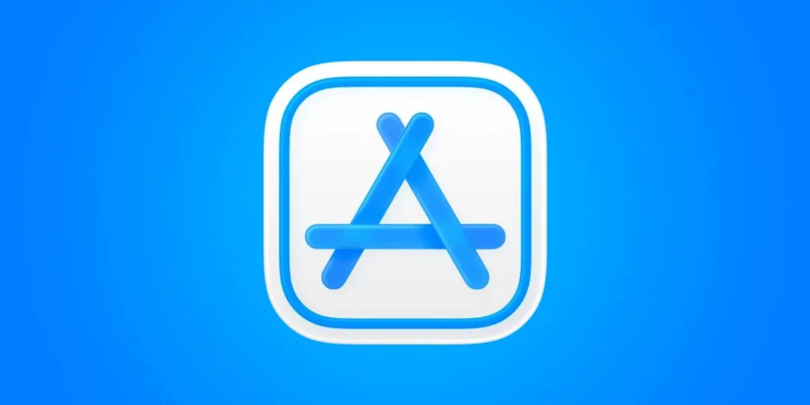 App Store icon on a bright blue gradient background