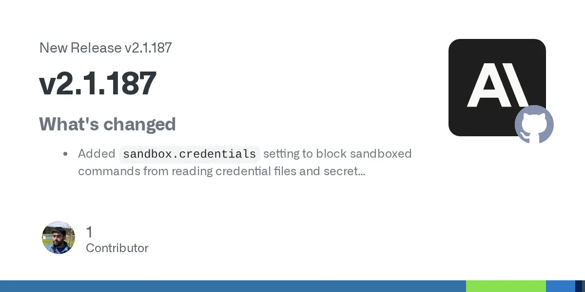 Claude Code v2.1.187 release on GitHub