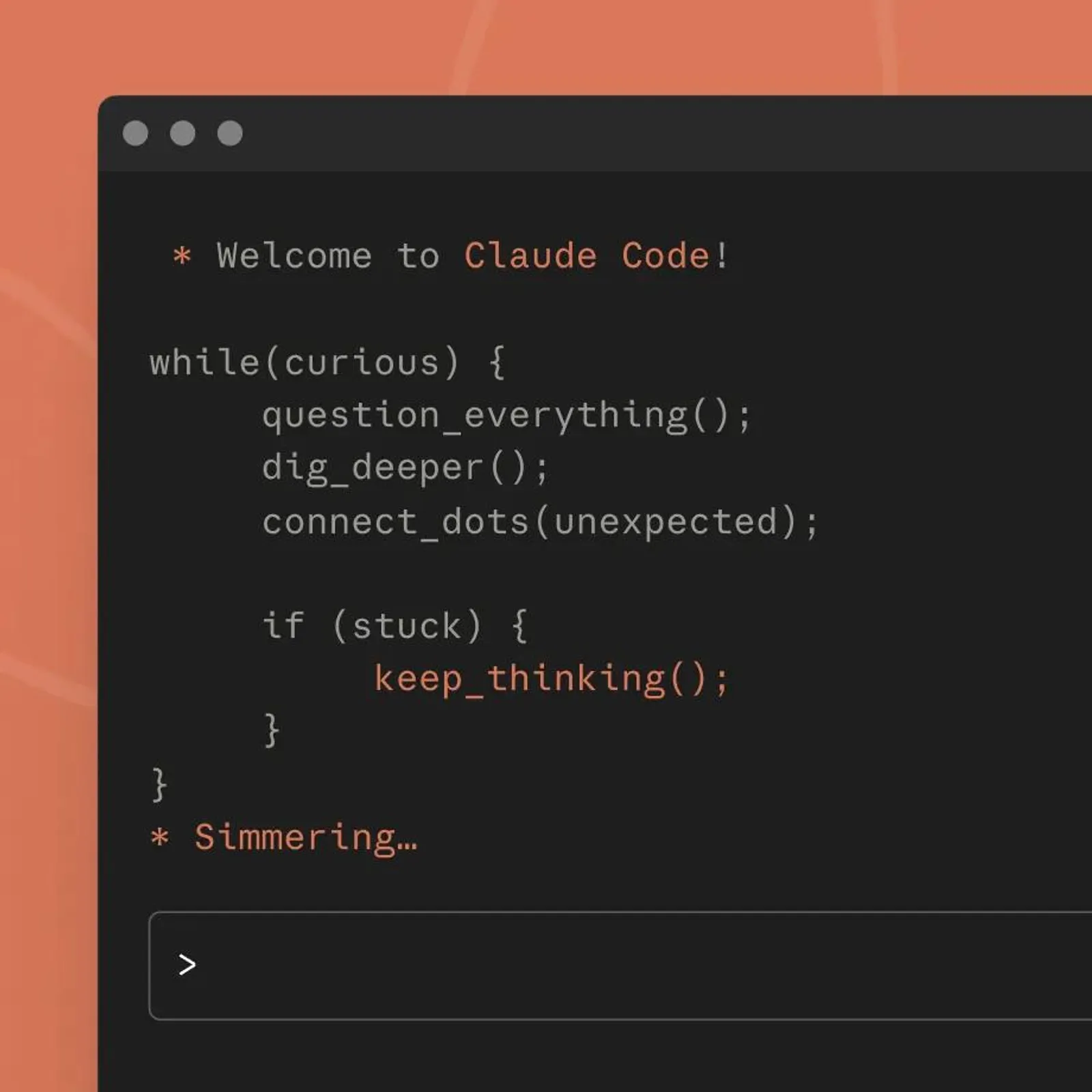 Claude Code running in a terminal window, showing the agent interface