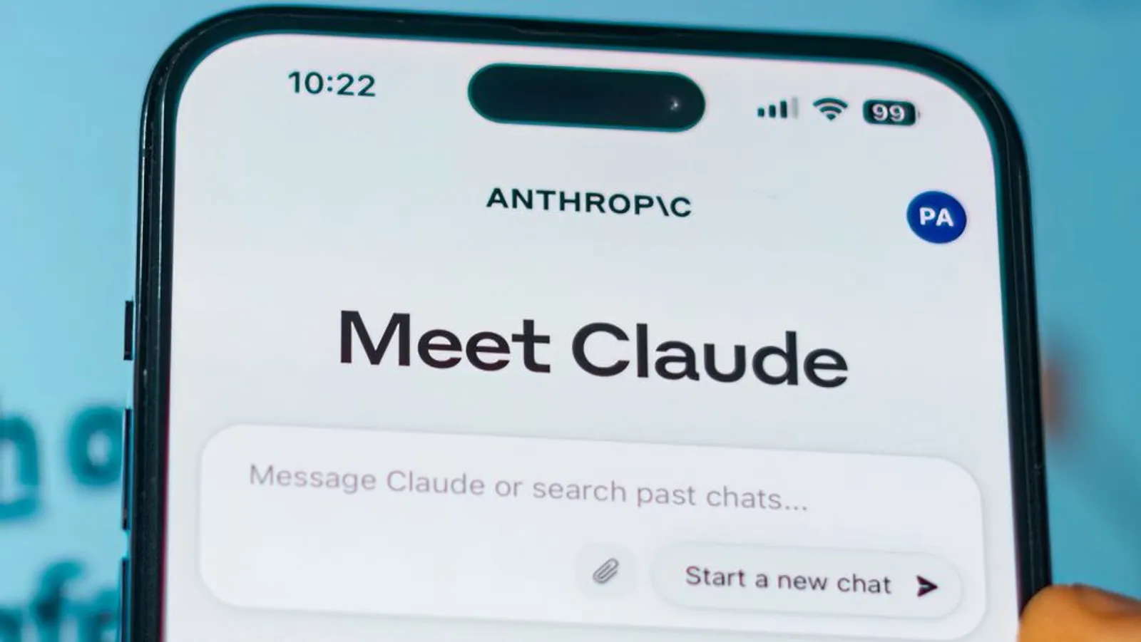 Anthropic's Claude app on a smartphone