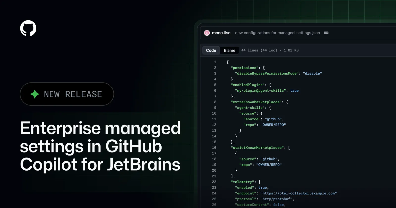 GitHub Copilot for JetBrains enterprise managed settings