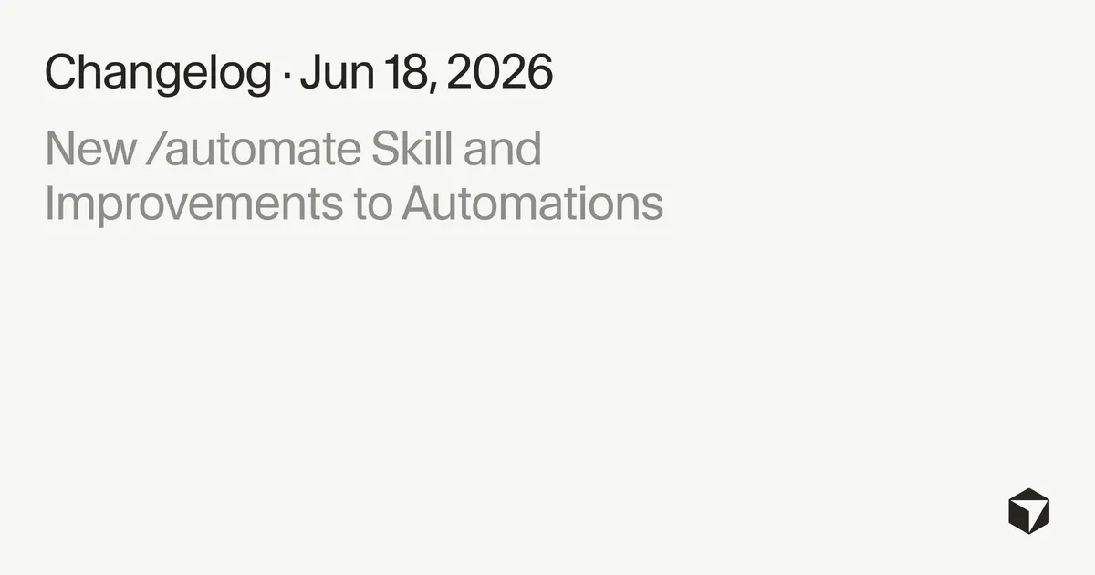 Cursor 3.8 changelog showing Automations improvements