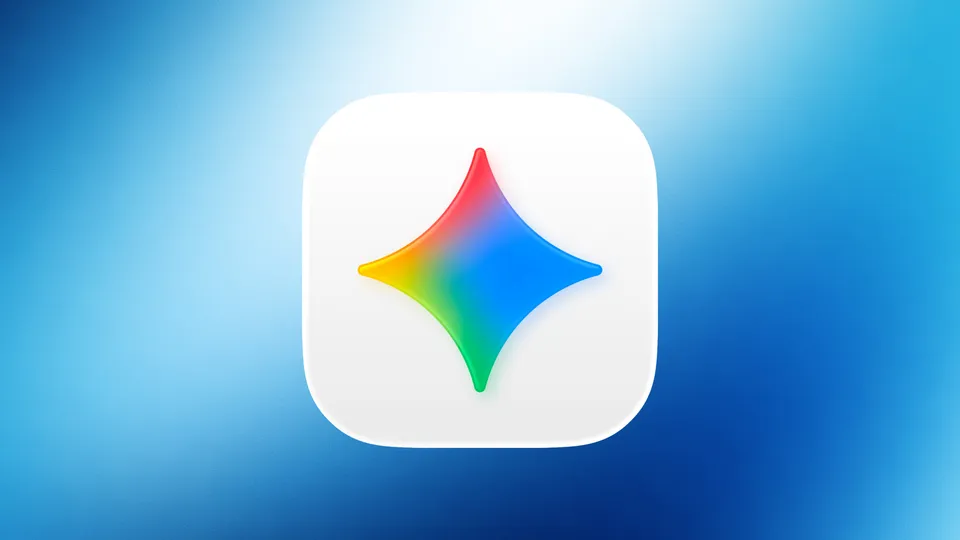 Google's official hero image showing the Gemini app running on macOS with a chat interface overlaying a desktop workspace