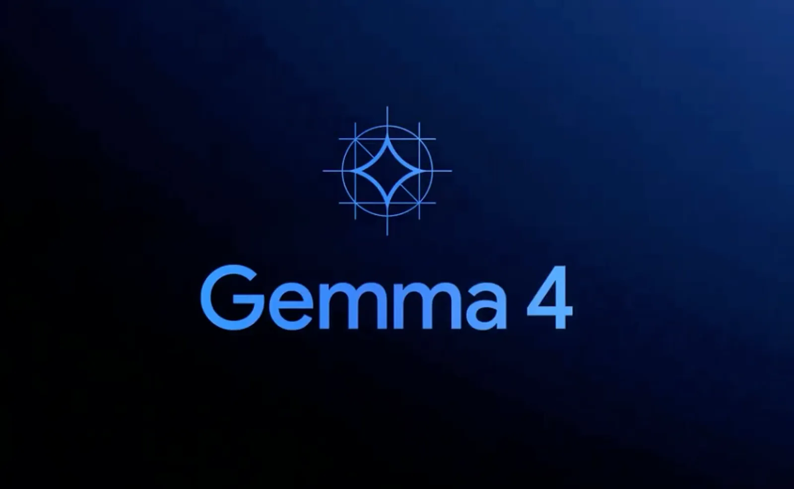 Gemma 4 logo on dark blue background with Google DeepMind icon