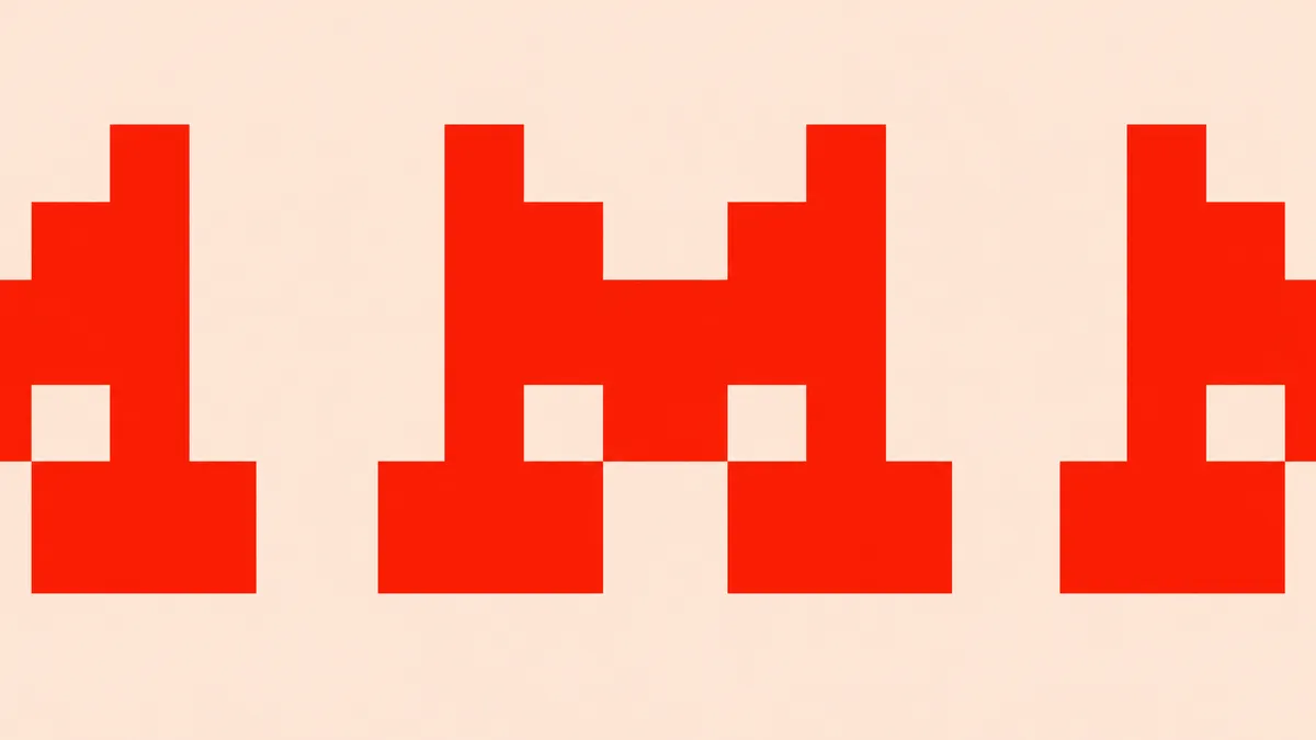 Mistral AI branding with abstract geometric pattern