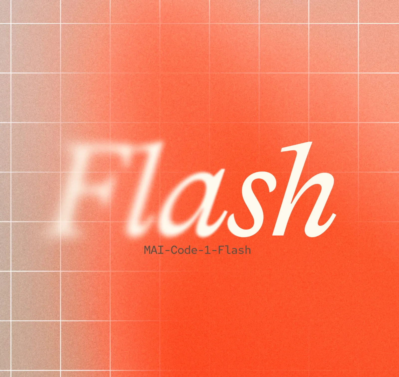 MAI-Code-1-Flash branding from Microsoft AI, showing the model name against a technical background
