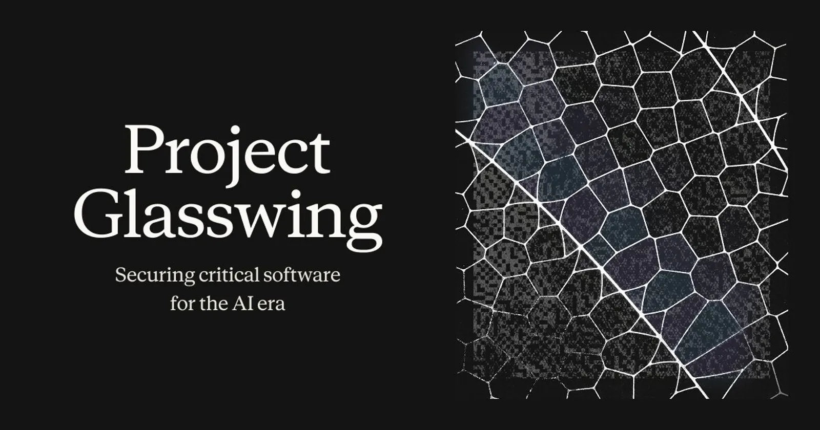 Project Glasswing announcement card from Anthropic with the tagline 'Securing critical software for the AI era'