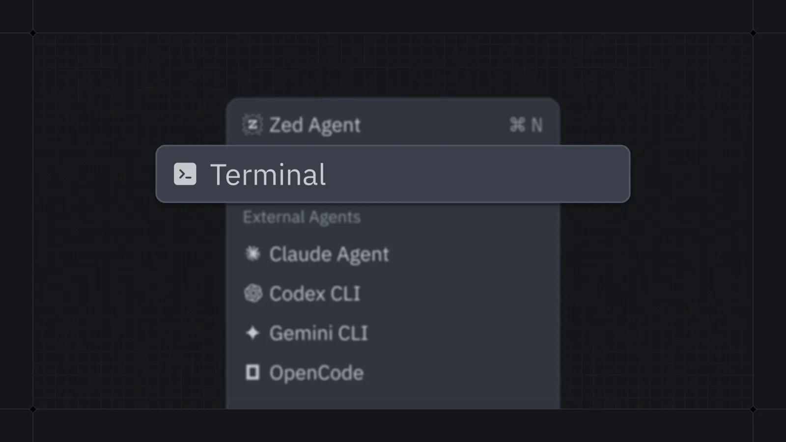Zed editor showing the agent threads panel with multiple active sessions in the sidebar