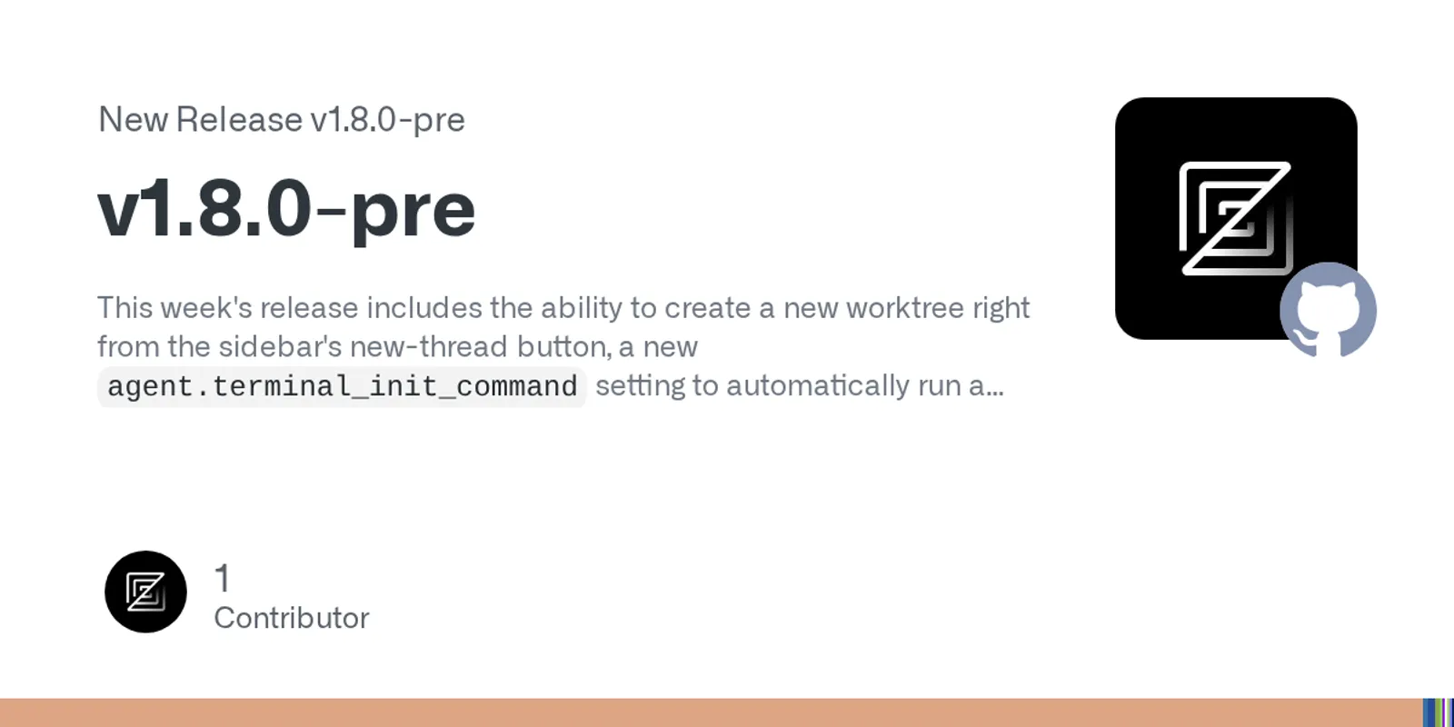 Zed 1.8.0-pre release on GitHub