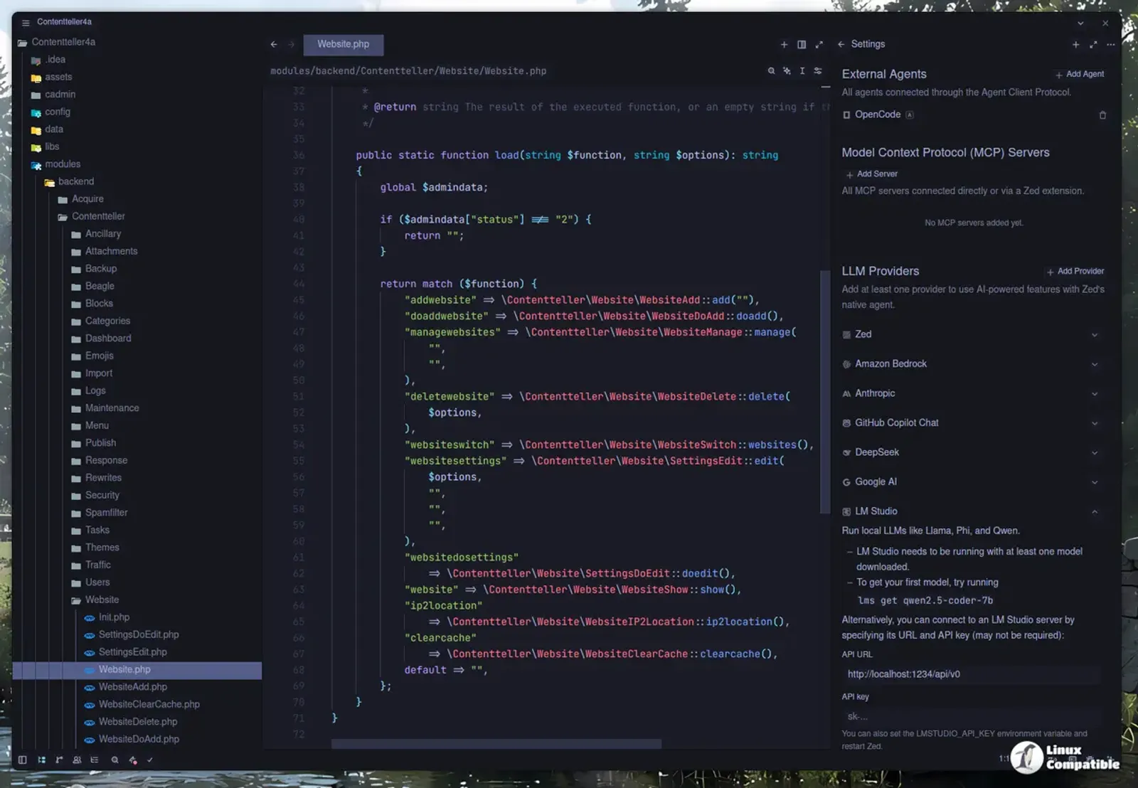 Zed editor showing code editing interface