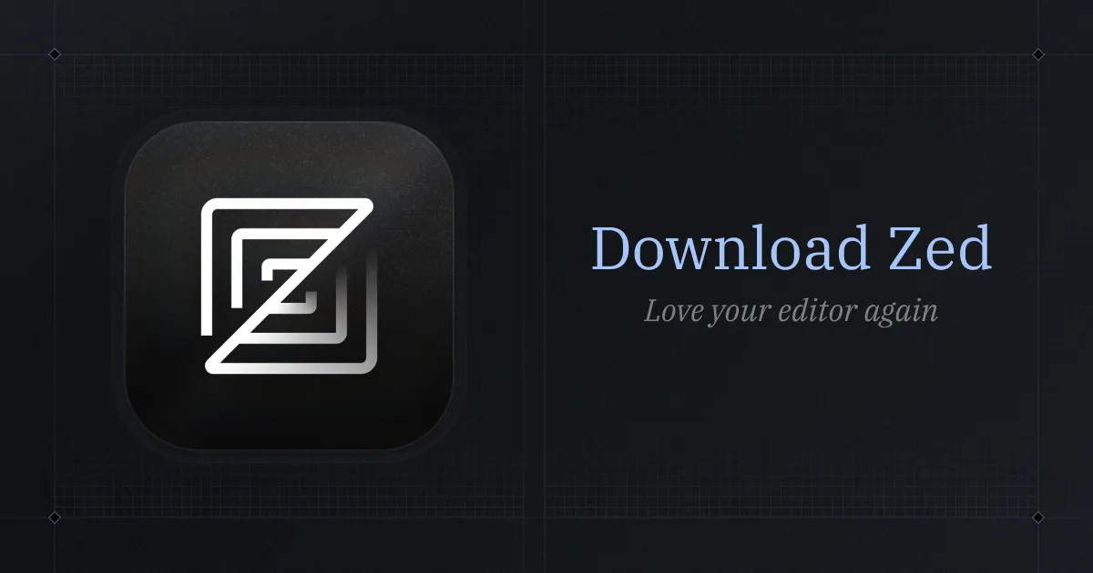 Zed editor download page showing the 1.9.0 stable release